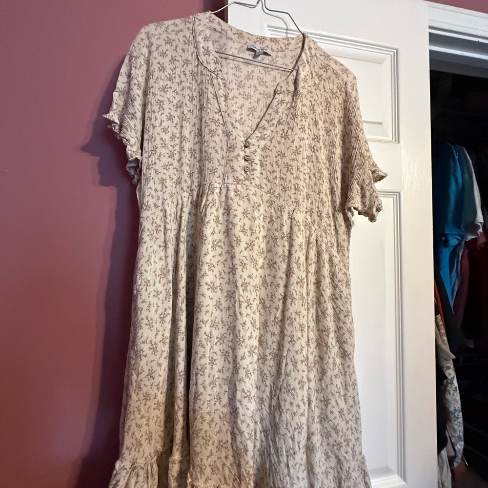 White Birch Floral Cream Dress